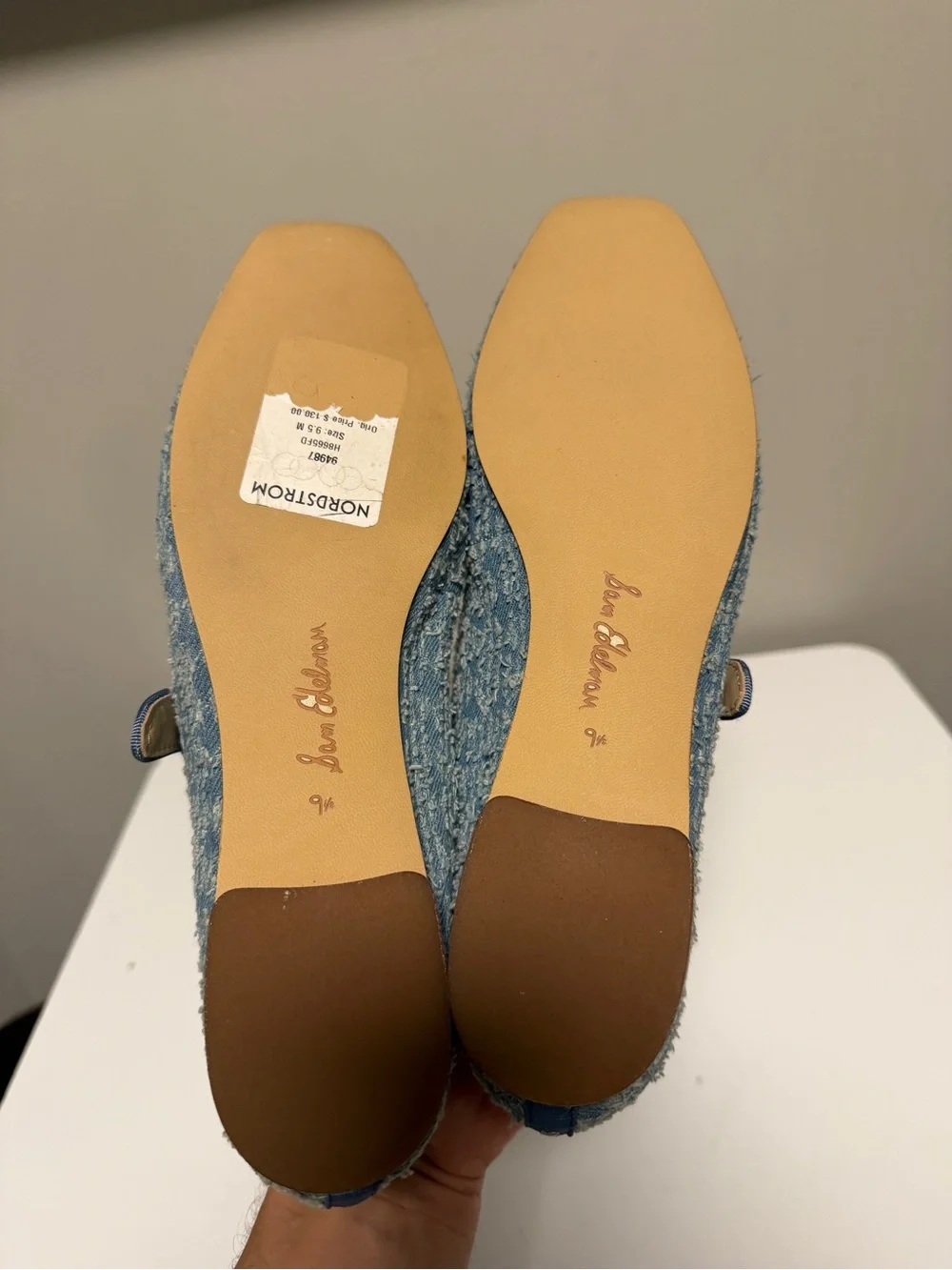 Sam Edelman Montrose Blue Denim Michaela Buckled Mary Jane Flats Women’s US 9.5
